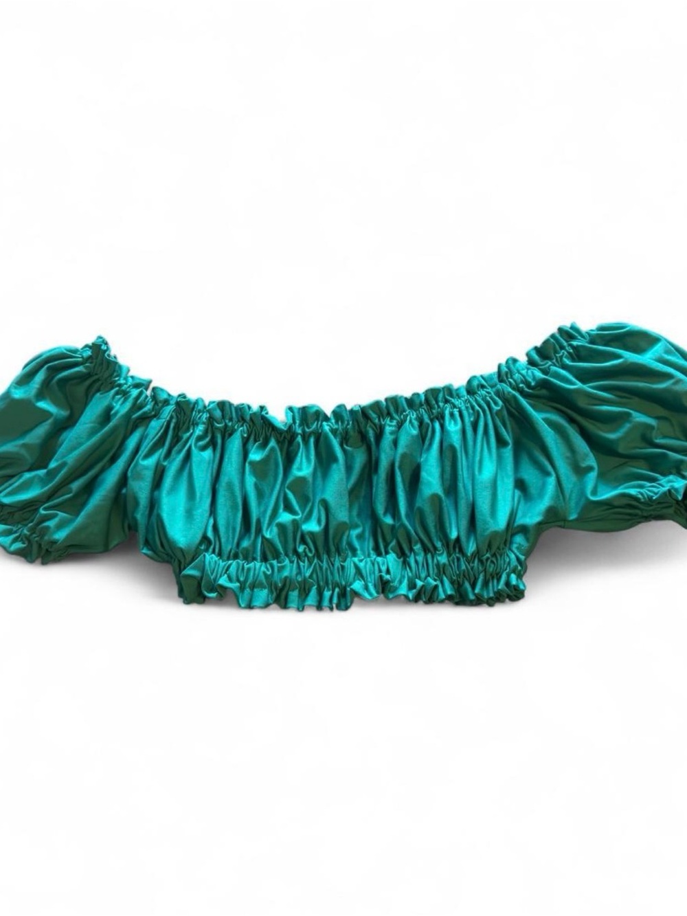 Off-Shoulder Ruched Top in Teal